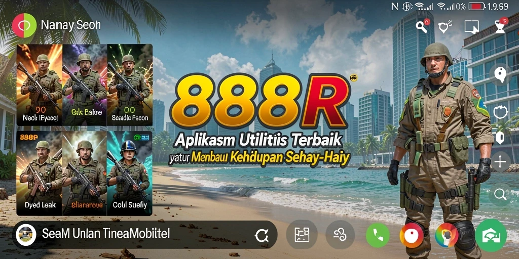 Screenshot 888R yang menampilkan antarmuka aplikasi utilitas.