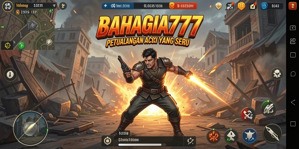 Tampilan gameplay seru BAHAGIA777 dengan pertempuran intens.