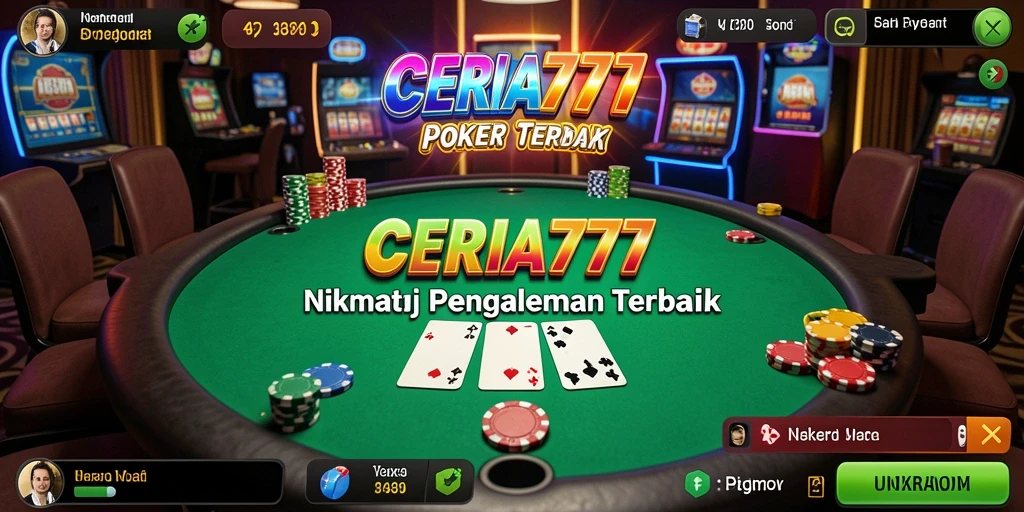 Tampilan gameplay poker yang seru dan interaktif di CERIA777.