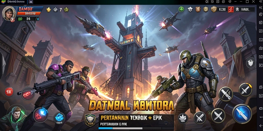 Tampilan gameplay DAM88 yang intens dan mendebarkan dalam pertempuran Tower Defense.
