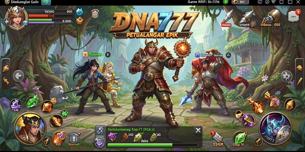 Tampilan gameplay RPG yang epik dalam DNA777.