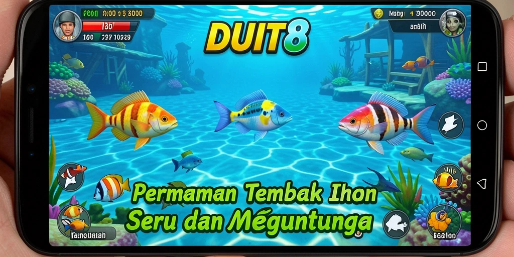 Tampilan menarik dari gameplay Tembak Ikan di DUIT8.