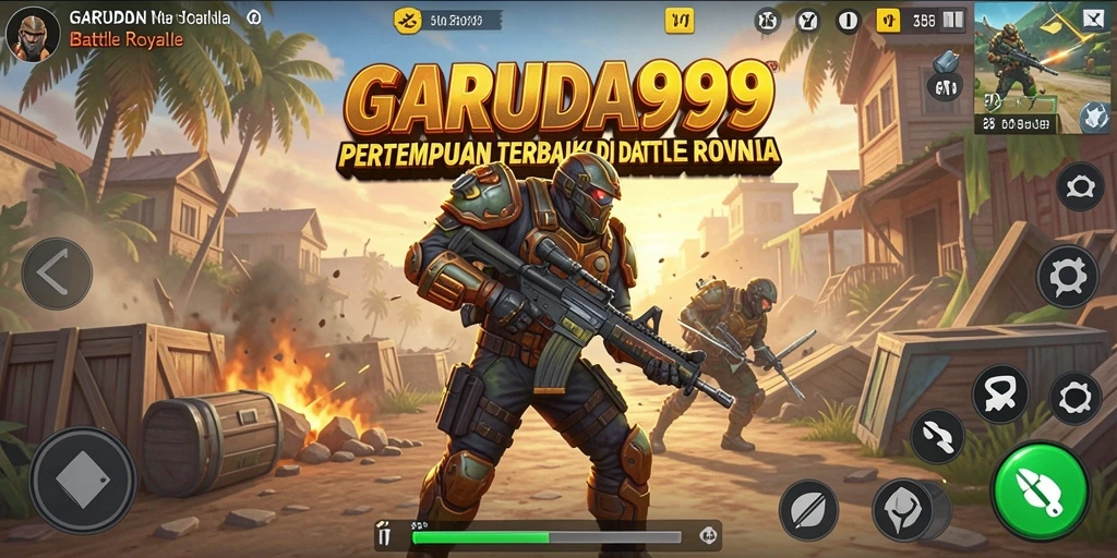 Tampilan gameplay GARUDA999 yang seru dan mendebarkan dalam arena Battle Royale.