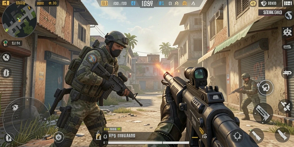 Tampilan gameplay mendebarkan, menembak dengan akurasi tinggi di ID098.