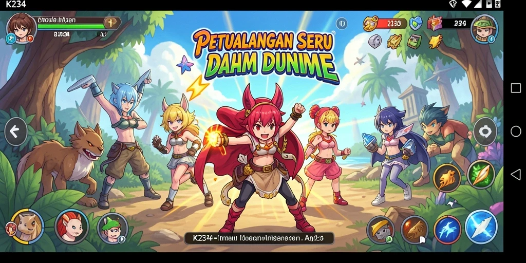 Tampilan gameplay K234 yang penuh aksi dan warna dari dunia anime.