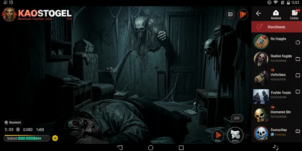 Gameplay KAOSTOGEL yang menegangkan dan menyeramkan.