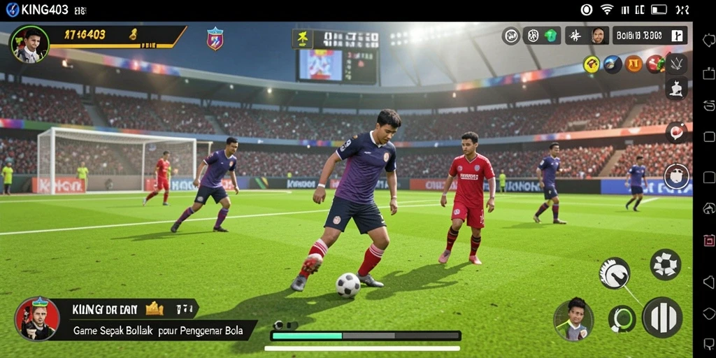 Tampilan gameplay KING403 yang mendebarkan saat bertanding di lapangan.
