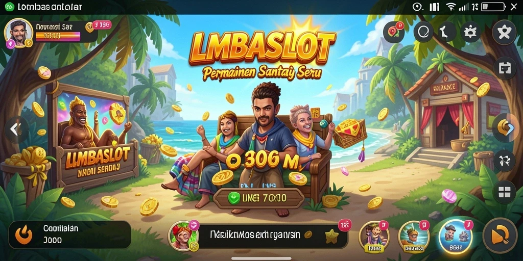 Tampilan gameplay LMBASLOT yang menghibur dan penuh warna.