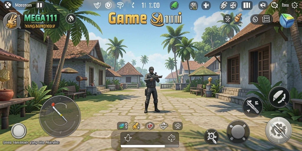 Screenshot MEGA111 menampilkan gameplay santai yang menghibur.