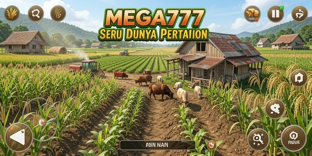 Tangkapan layar MEGA777 menampilkan aktivitas bertani yang dinamis.