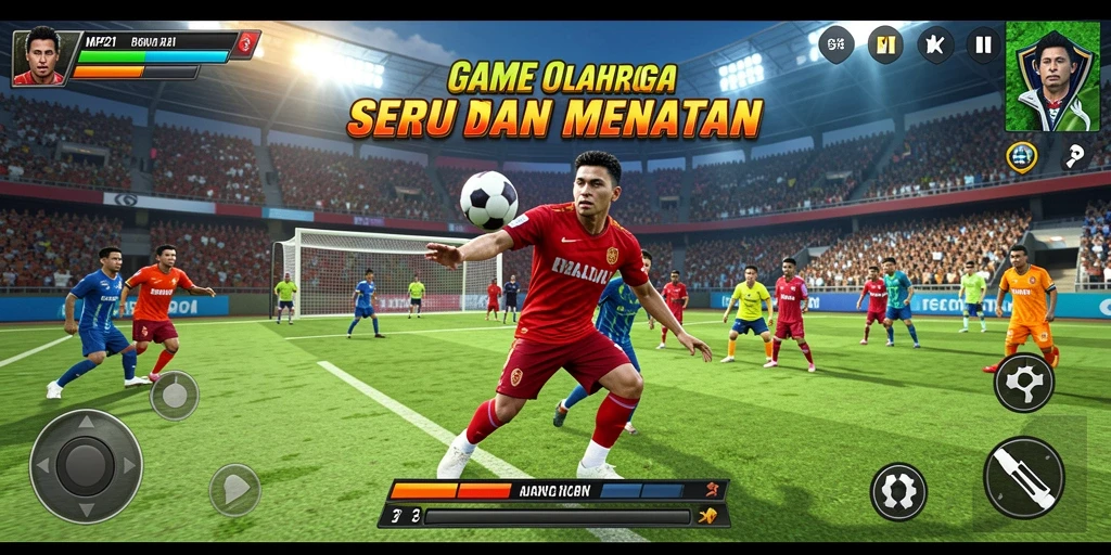 Tangkapan layar MPO1221 menunjukkan intensitas gameplay olahraga yang seru.