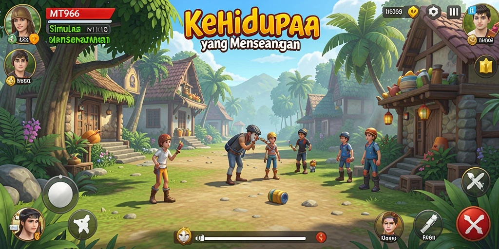 Screenshot gameplay MT966 yang menampilkan interaksi sosial yang menarik.