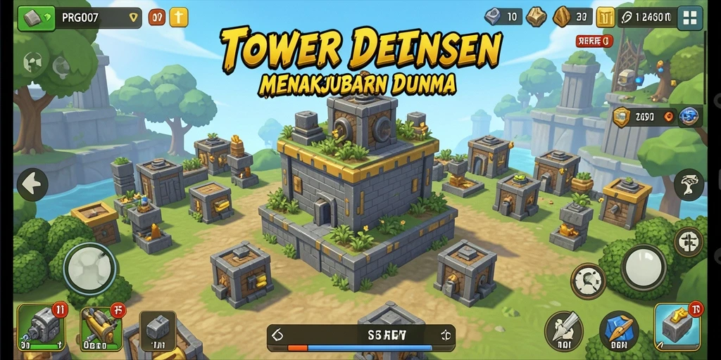 Tampilan gameplay <strong>PRG007</strong> yang menegangkan dalam mengatur menara untuk melindungi wilayah.