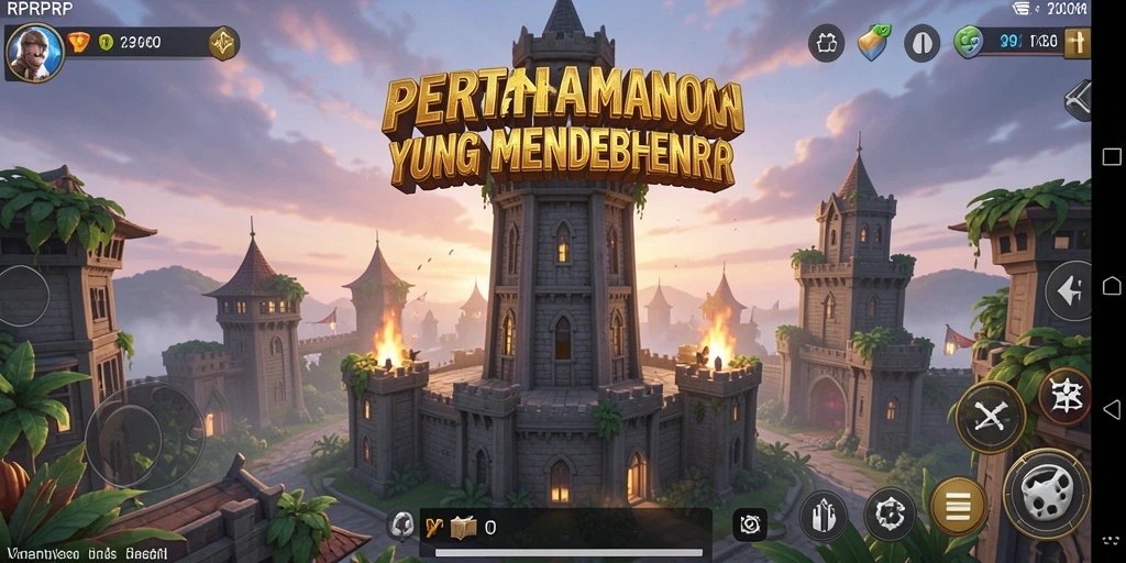 Tangkapan layar RPRPRP menampilkan pertempuran Tower Defense yang intens.