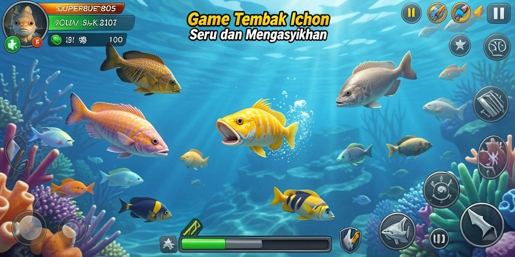 Gameplay menarik dalam SUPER805 dengan aksi Tembak Ikan yang seru.
