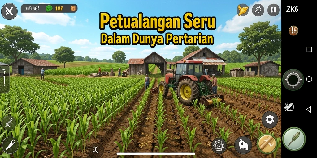 Tampilan menawan dari gameplay petualangan bertani ZK6.